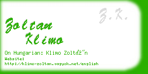 zoltan klimo business card